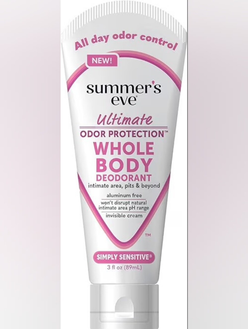 Summer's Eve Ultimate Whole Body Deodorant - Simply Sensitive Pink & White 3oz